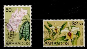 Barbados #407 & 408 Flower Definitive Used