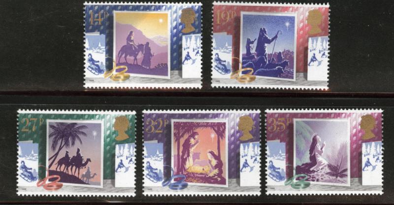 Great Britain Scott 1234-8 MNH** 1988 Christmas set