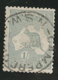 Australia Scott 51 Used Kangaroo & Map 1916 wmk 10 type II