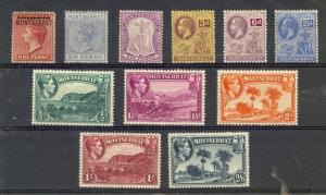 Montserrat (11 earlier stamps) mint hinged (Catalog Value $115.40)