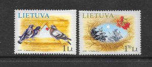 BIRDS - LITHUANIA #822-3 MNH