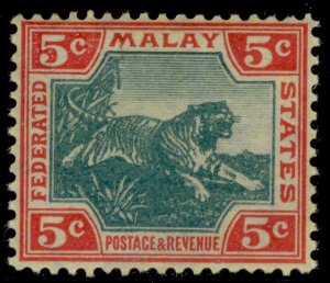 MALAYSIA - Fed Malay EDVII SG39e, 5c green & carm/pale yellow, NH MINT. Cat £16.