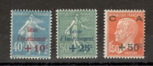 FRANCE - MH SET - DEFINITIVE - OVERPRINT - 1927.