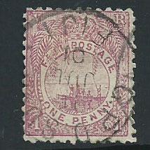 Fiji  QV SG 101a  Used pale rosy mauve  light crease perf...