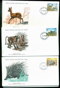 Lesotho 1977 WWF,Klipspringer, Baboon, Porcupine,Franlkin Mint (with inserts)...
