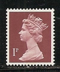 Great Britain MH23 sg x845 1p Machin Center Band MNH