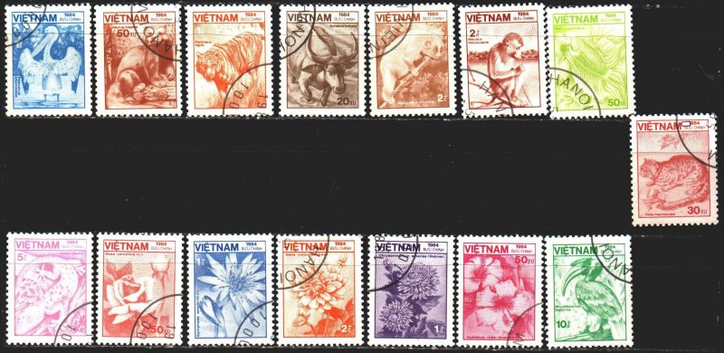 Vietnam. 1984. 1529-43. Fauna and flora of Vietnam. USED.