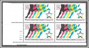 US Plate Block #2748 World University Games MNH