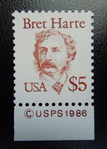 1987 $5 Bret Harte Scott 2196 Mint NH