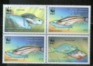 Grenada Carriacou 2001 WWF Parrot Fishes Marine Life Animal Sc 2294 MNH # 288