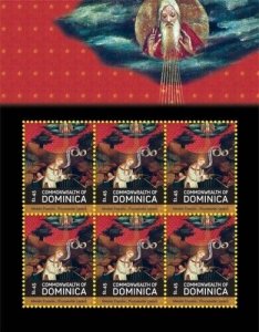 DOMINICA 2010 - CHRISTMAS ART - SHEET OF 6 STAMPS - Scott #2755 - MNH