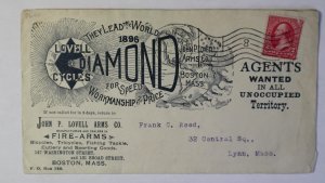 1896 Boston MA John Lovell Arms Cycles Tricycles Fishing Sports Globe Ad Cover