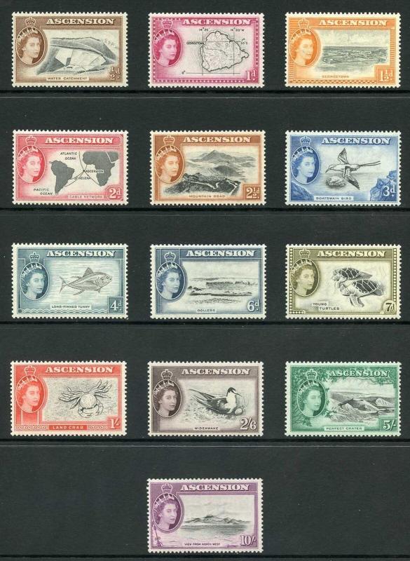 Ascension SG57/69 1956 Set of 13 Fresh U/Mint