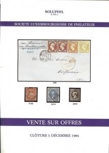 Soluphil:    Societe Luxembourgeoise De Philatelie, Vente...