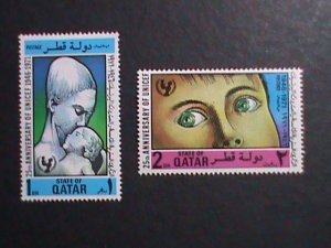 ​QATAR-1971 SC# 267-8  UNICEF MOTHER AND CHILD MINT VF WE SHIP TO WORLD WIDE