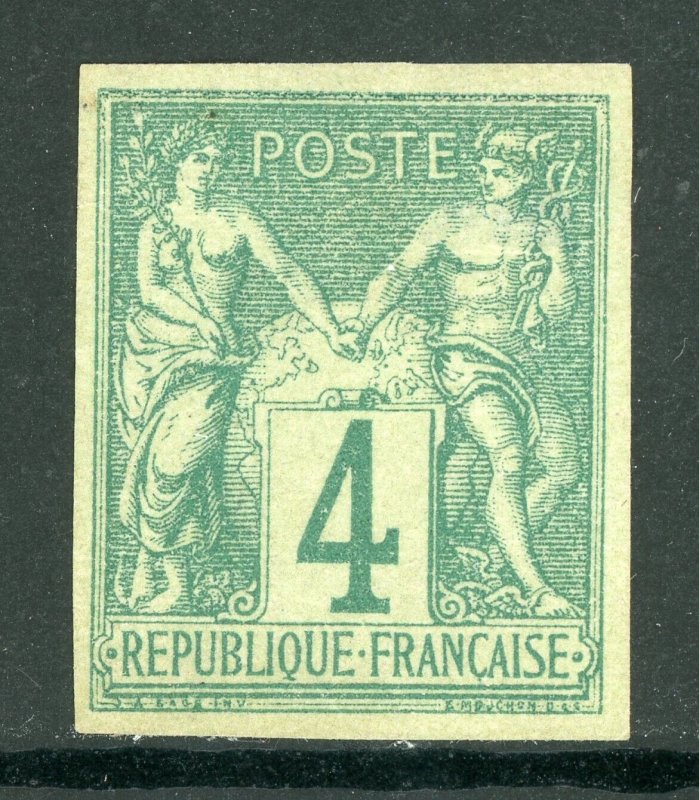 France Colonies 1877 Peace & Commerce 4¢ Green Type 1 Scott # 25 Mint D646