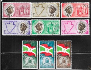 Burundi #25-33  Independence (CTO) CV $2.25