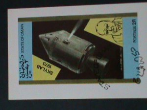 ​OMAN-1973- THE SKYLAB-CENTENARY OF WINSTAON CHURCHILL CTO-S/S-IMPERF VF