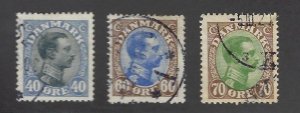 Denmark SC#117, 123 & 125 Used F-VF SCV$16.75...nice bargain!!