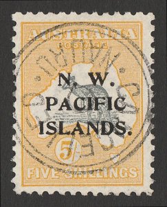 NAURU 1915 NWPI Kangaroo 5/- grey & yellow 1st wmk type a. SG 83 cat £3750+. 