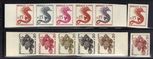 Monaco Color Proof Stamp 1960 Sc#470 & Sc#473 Seahorse & Scorpion Fish MNH