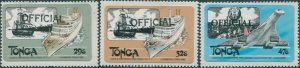 Tonga official 1983 SGO217-O219 Sea and Air Transport handstamped MNH