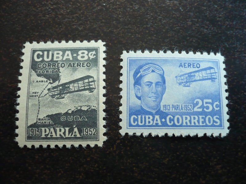 Stamps  - Cuba - Scott# C61-C62 - Mint Hinged Set of 2 Air Mail Stamps