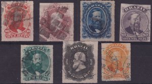 Brazil 1877 #61-67 fvf-u 'Third issue of the First Emperor Dom Pedro Iss...