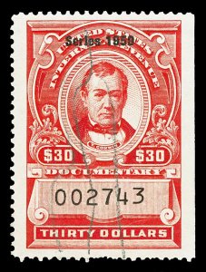 Scott R555 $30.00 1950 Dated Red Revenue Used VF Cat $70