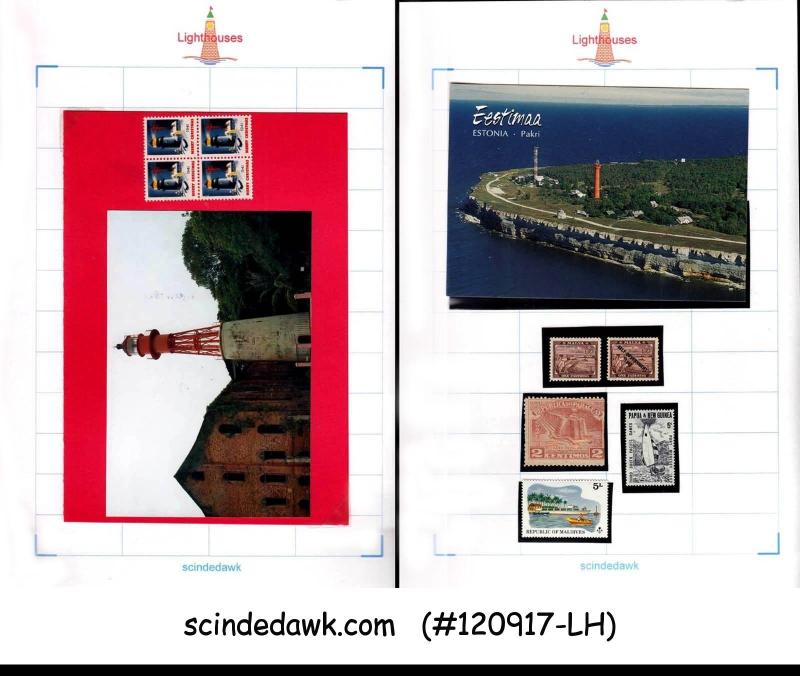 COLLECTION of LIGHTHOUSE Stamps and Covers from Different Countries in a FOLDER