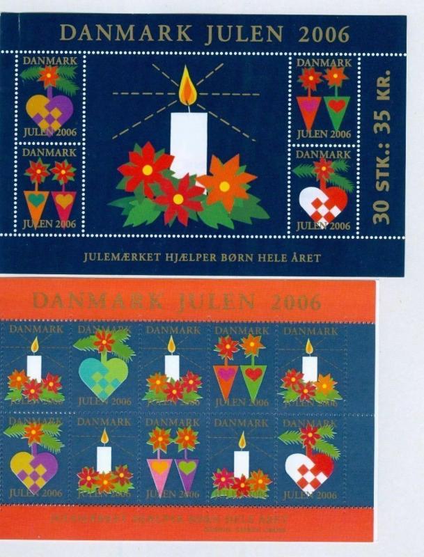 Denmark.  Booklet  2006  With 30 Christmas Seals MNH. Christmas Decorations