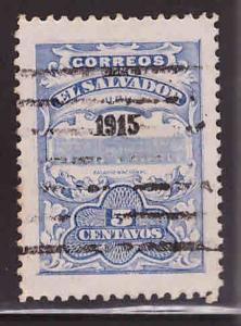 El Salvador Scott 416 used  1915 overprint stamp