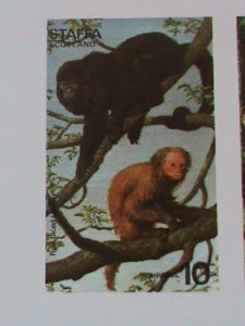 ​STAFFA SCOTLAND AIRMAIL STAMP: RARE ANIMALS-IMPERF- MNH - MINI SHEET RARE