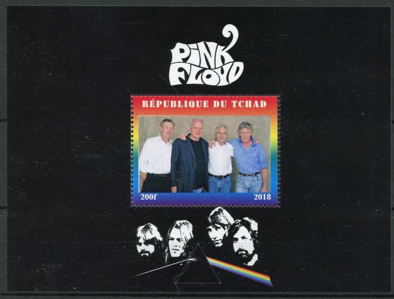 Chad 2018 MNH Pink Floyd Rock Band 1v M/S Music Famous People Stamps