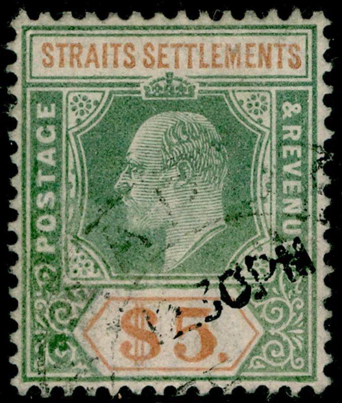 MALAYSIA - Straits Settlements SG121, $5, FINE USED. Cat £180.