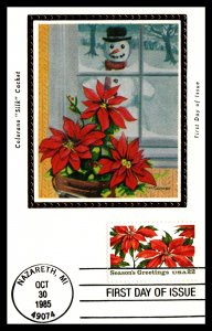 US 2166 Christmas Poinsettia Colorano U/A Maxi Card FDC