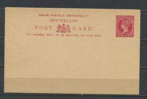 Great Britain Seychelles Postal Stationary Card Red  4 C Unused 9873