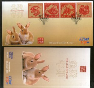 Fiji 2023 Year of Rabbit Lunar Year Animals 4v FDC # F113