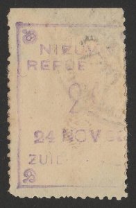 SOUTH AFRICA - NEW REPUBLIC 1886 (24 Nov) 2d violet on yellow paper. 