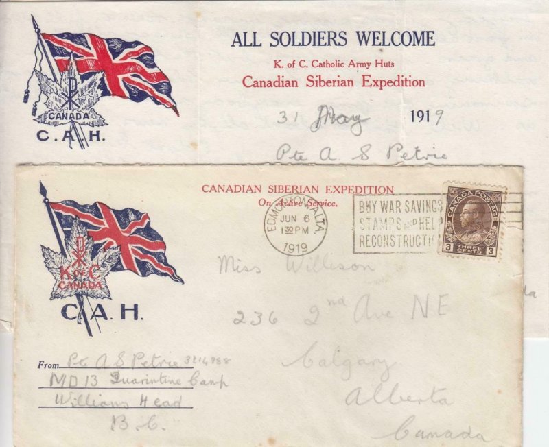 1919, CEF Siberia, Quarantine Camp, Williams Head, See Remark (M4923)