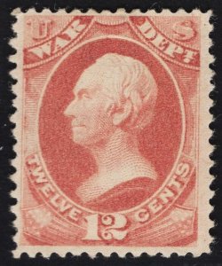 US #O119 12c Rose Red War Department MINT Hinged SCV $70.00