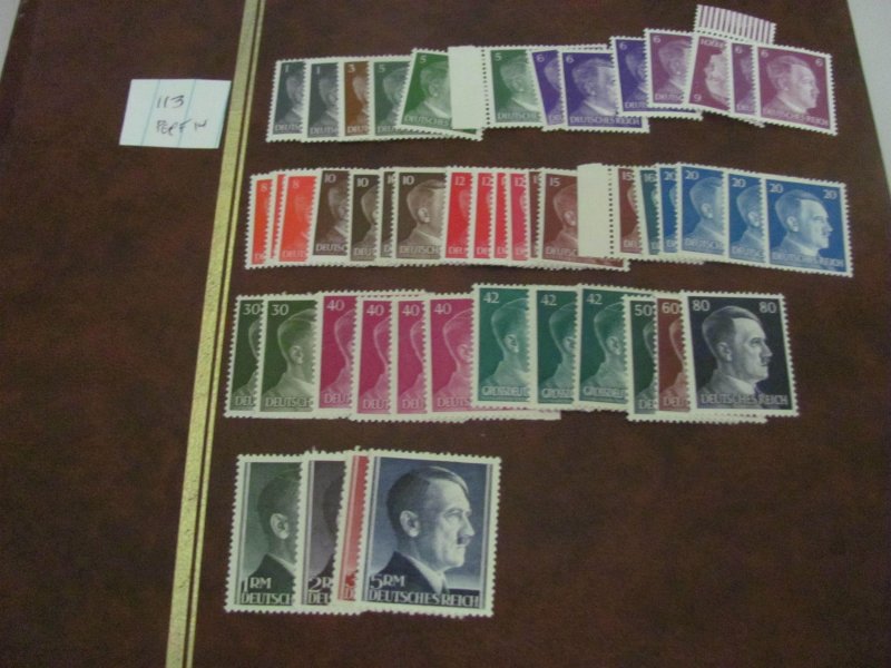 GERMANY 1941 MNH  SC 506-527 HIGH #S PERF. 14 SET COLOR VARITIES   XF (124)