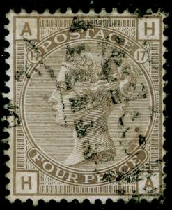 SG154, 4d grey-brown plate 17, USED. Cat £525. HA