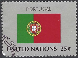 United Nations #559 25¢ Flag Series - Portugal (1989). Used