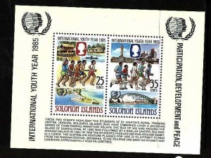 Solomon Is-Sc#554a-unused NH sheet-Youth Year-1985-