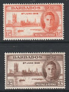 Barbados Scott 207/208 - SG262/263, 1946 Victory Set MH*