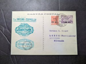 1931 Brazil LZ 127 Graf Zeppelin Airmail Cover Rio De Janeiro to Lorch Germany