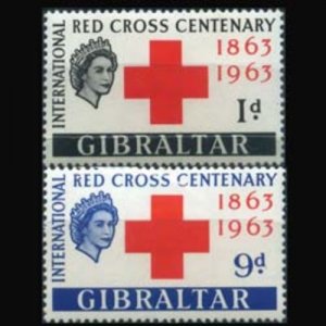 GIBRALTAR 1963 - Scott# 162-3 Red Cross Cent. Set of 2 NH