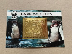 WWF, Fauna, Animals 2023 year 6 blocks Foil. Gold perforated  NEW MNH**