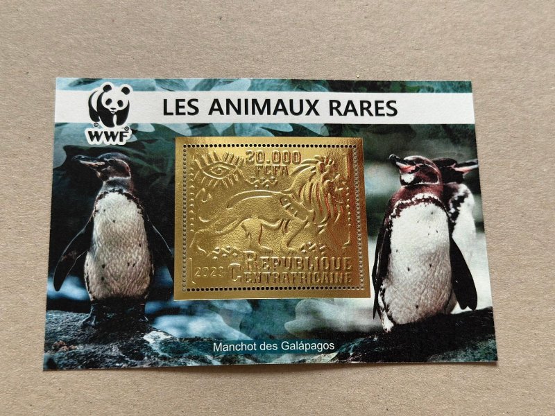 WWF, Fauna, Animals 2023 year 6 blocks Foil. Gold perforated  NEW MNH**